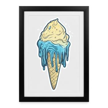 Eiscreme Eis - Framed poster (27 × 37 cm) - black - Front