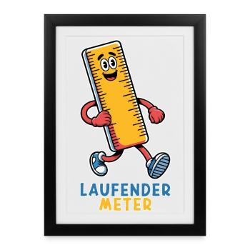 Mètre courant petit drôle nain surnom - Affiche encadrée (27 × 37 cm) - noir - Devant