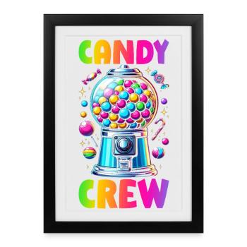 Candy Crew Décoration Candy Lover Sweet Tooth - Affiche encadrée (27 × 37 cm) - noir - Devant