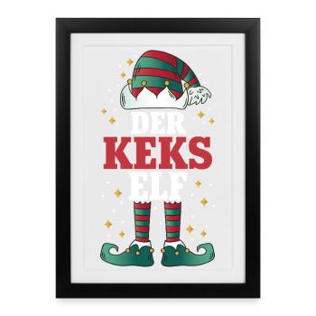 Noël L’Elfe des Cookies - Affiche encadrée (27 × 37 cm) - noir - Devant