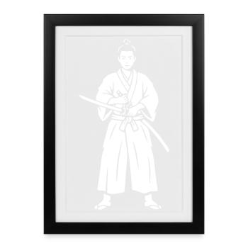 Samurai Iaido Concentration Katana - Framed poster (27 × 37 cm) - black - Front