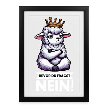 Avant que vous ne demandiez : moutons, moutons, bergers, éleveurs de moutons - Affiche encadrée (27 × 37 cm) - noir - Devant