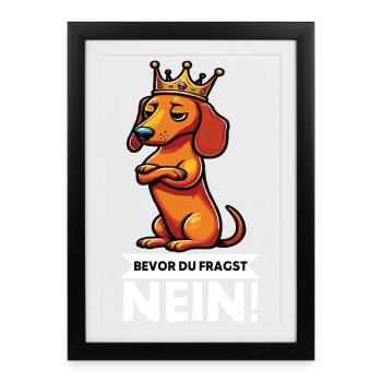 Avant que vous ne demandiez : teckel, propriétaire de teckel, propriétaire de teckel - Affiche encadrée (27 × 37 cm) - noir - Devant