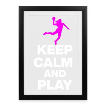 KEEP CALM AND PLAY HANDBALL! EM GIFT GERMANY s - Framed poster (27 × 37 cm) - black - Front
