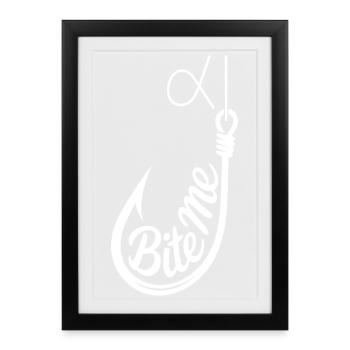 Bite Me Hook Graphic Tee - Framed poster (27 × 37 cm) - black - Front