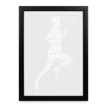 Marathon Runner Rush Run Rythme Speed Running Cadeaux - Affiche encadrée (27 × 37 cm) - noir - Devant