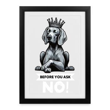 Avant de demander aux Weimaraners Amoureux des Weimaraners - Affiche encadrée (27 × 37 cm) - noir - Devant