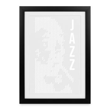 Portrait en demi-ton jazz - Affiche encadrée (27 × 37 cm) - noir - Devant