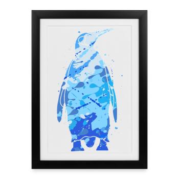 Pingouins Garçons Colorés Hommes Enfants Pingouin - Affiche encadrée (27 × 37 cm) - noir - Devant
