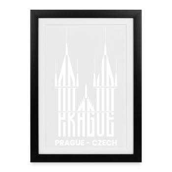 Prague czech republic Capital Tour Tourists - Framed poster (27 × 37 cm) - black - Front