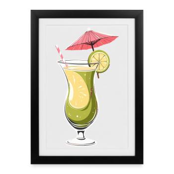 Tropical Lime Cocktail - Framed poster (27 × 37 cm) - black - Front