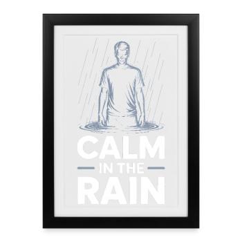 Calm In The Rain Regen - Framed poster (27 × 37 cm) - black - Front