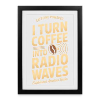 Le café en ondes radio - Affiche encadrée (27 × 37 cm) - noir - Devant