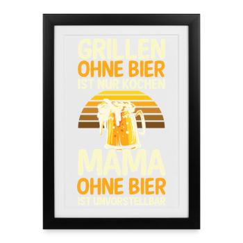 Bier Bierliebhaberin Mutter Mama - Gerahmtes Poster (27 × 37 cm) - Schwarz - Vorne