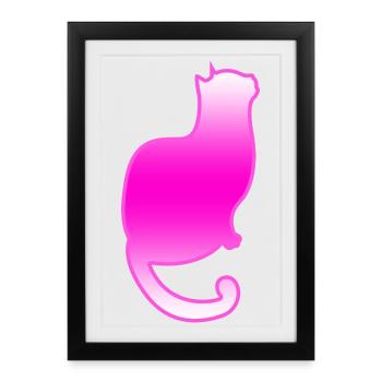 Chat - Affiche encadrée (27 × 37 cm) - noir - Devant
