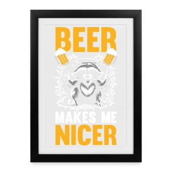 La bière panda trash me rend un raton laveur plus gentil - Affiche encadrée (27 × 37 cm) - noir - Devant