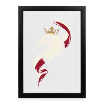 Couronne de l’aigle polonais - Affiche encadrée (27 × 37 cm) - noir - Devant