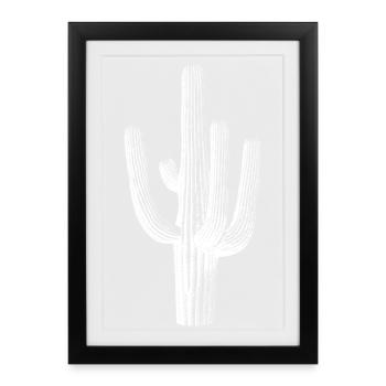 Cactus Brushstroke Silhouette - Framed poster (27 × 37 cm) - black - Front