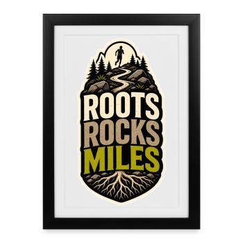 ROOTS ROCKS MILES - Framed poster (27 × 37 cm) - black - Front
