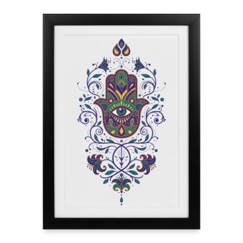 Spiritualité Géométrie sacrée Fleur de lotus - Affiche encadrée (27 × 37 cm) - noir - Devant