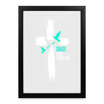 Gnade statt Perfektion - Gerahmtes Poster (27 × 37 cm) - Schwarz - Vorne