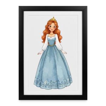 Princesse en robe de cristal de glace - Affiche encadrée (27 × 37 cm) - noir - Devant