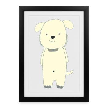 dog yellow - Framed poster (27 × 37 cm) - black - Front