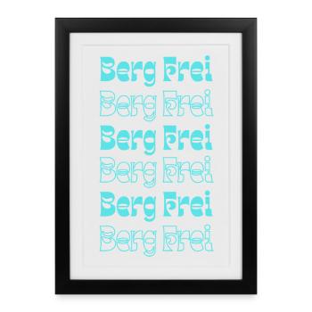 Typographie de Retro Mountain Free Mountain - Affiche encadrée (27 × 37 cm) - noir - Devant