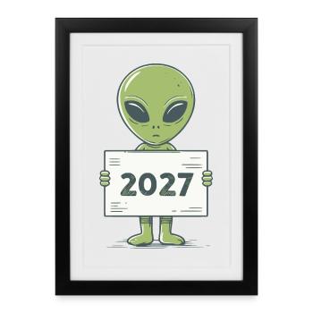 green alien - Framed poster (27 × 37 cm) - black - Front