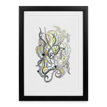Dragon d’eau dans la mer d’écailles - Affiche encadrée (27 × 37 cm) - noir - Devant