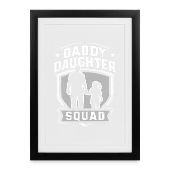 Papa Fille Squad Assorti Père Fille - Affiche encadrée (27 × 37 cm) - noir - Devant
