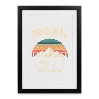 juin 1977 – Légende des sommets et montagnes - Affiche encadrée (27 × 37 cm) - noir - Devant