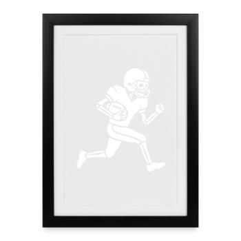Skeleton Gridiron Runner - Framed poster (27 × 37 cm) - black - Front