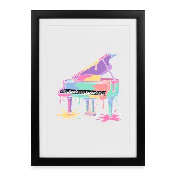 Piano - Affiche encadrée (27 × 37 cm) - noir - Devant
