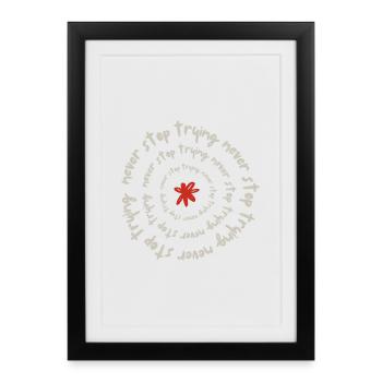 Never stop trying - Framed poster (27 × 37 cm) - black - Front