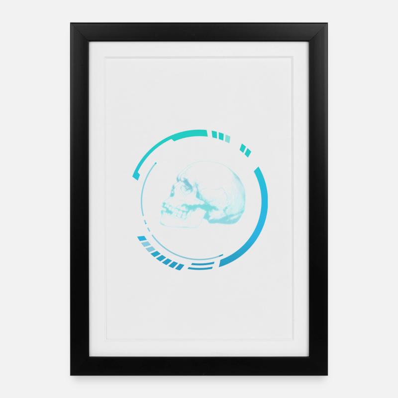 Menschenkopfröntgenbild - Gerahmtes Poster (27 × 37 cm) - Schwarz