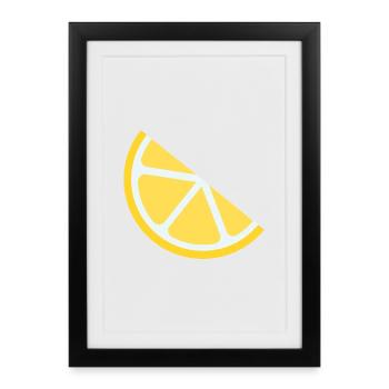 Lemon Slice Vintage Graphic - Affiche encadrée (27 × 37 cm) - noir - Devant