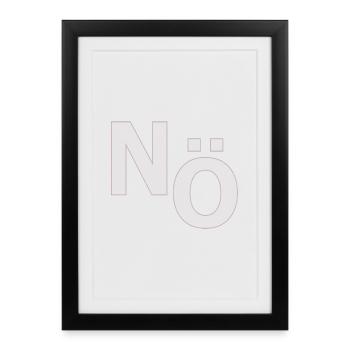 No – Minimal Typografie Statement - Gerahmtes Poster (27 × 37 cm) - Schwarz - Vorne
