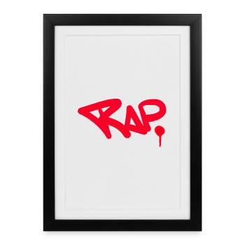Rap Graffiti Spray Design for Fans - Framed poster (27 × 37 cm) - black - Front