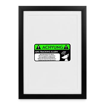 warning - Framed poster (27 × 37 cm) - black - Front