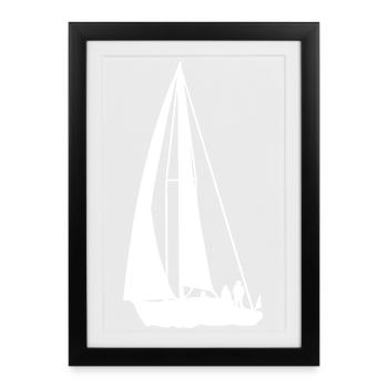 Voile - Voilier - Voile - Affiche encadrée (27 × 37 cm) - noir - Devant