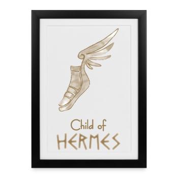 Child of Hermes – Percy Jackson inspired design - Framed poster (27 × 37 cm) - black - Front