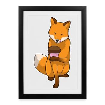 Muffin renard - Affiche encadrée (27 × 37 cm) - noir - Devant