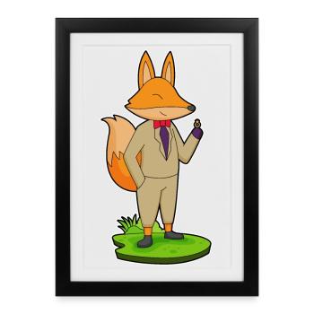 Fox Groom Wedding Ring - Framed poster (27 × 37 cm) - black - Front