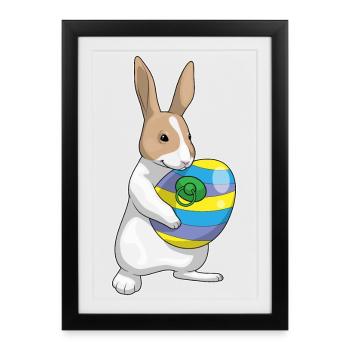 Bunny Easter Pacifier - Framed poster (27 × 37 cm) - black - Front