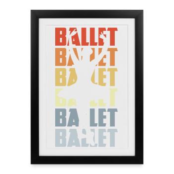 Vintage Ballet - Framed poster (27 × 37 cm) - black - Front