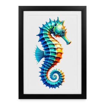 Hippocampe - Affiche encadrée (27 × 37 cm) - noir - Devant