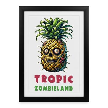 Ananas Tropic Zombieland - Affiche encadrée (27 × 37 cm) - noir - Devant