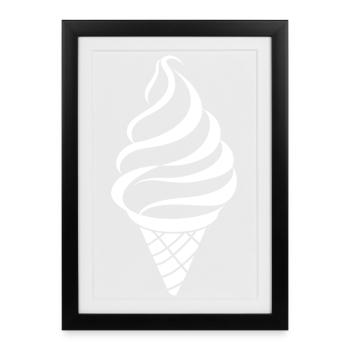 Croquis de glace - Affiche encadrée (27 × 37 cm) - noir - Devant