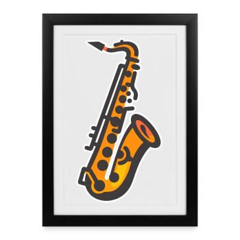 Saxophone Graphics - Framed poster (27 × 37 cm) - black - Front